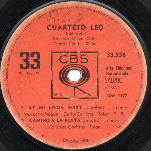 Cuarteto Leo — Ay Mi Linda Mary / Camino A La Playa / Leo Por Aca, Leo Por Alla / Mi Cielo Asturiano