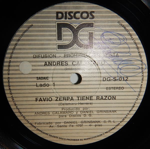 Andrés Calamaro — Favio Zerpa Tiene Razon / Otro Amor En Avellaneda