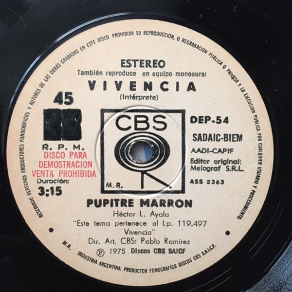 Vivencia — Pupitre Marron / Mama Probeta
