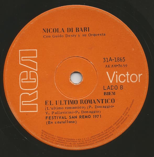 Nicola Di Bari — El Corazon Es Un Gitano / El Ultimo Romantico