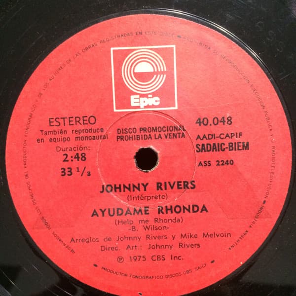 Johnny Rivers — Ayudame Rhonda / Nuevos Amores Y Viejos Amigos