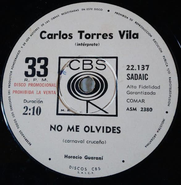 Carlos Torres Vila — No Me Olvides / Unidos
