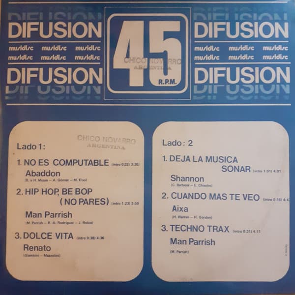 Abaddon & Man Parrish & Renato & Shannon & Aixa — Musidisc Difusión 45 R.P.M.