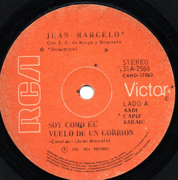 Juan Marcelo & J. C. De Mingo Y Orquesta — Soy Como El Vuelo De Un Gorrion / Dormida En Mis Brazos