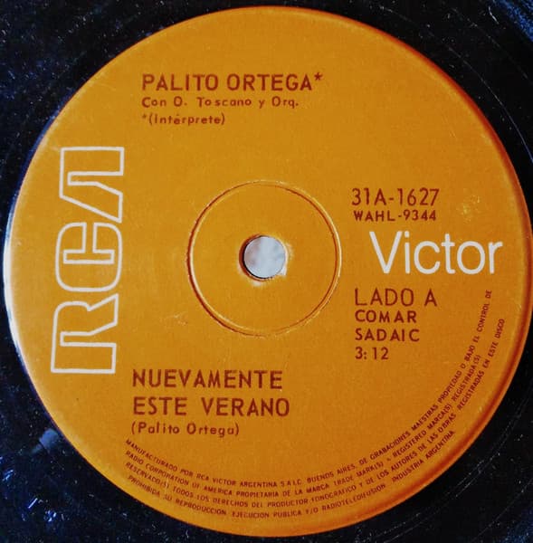 Palito Ortega & Oscar Toscano Y Su Orquesta — Nuevamente Este Verano / Te Quiero Regalar Una Esperanza