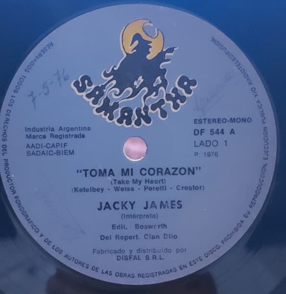 Jacky James — Toma Mi Corazon / Moviendose Como Una Superestrella