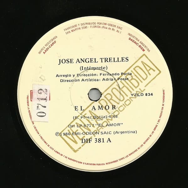 José Angel Trelles — El Amor / Mi Patria Es Una Muchacha