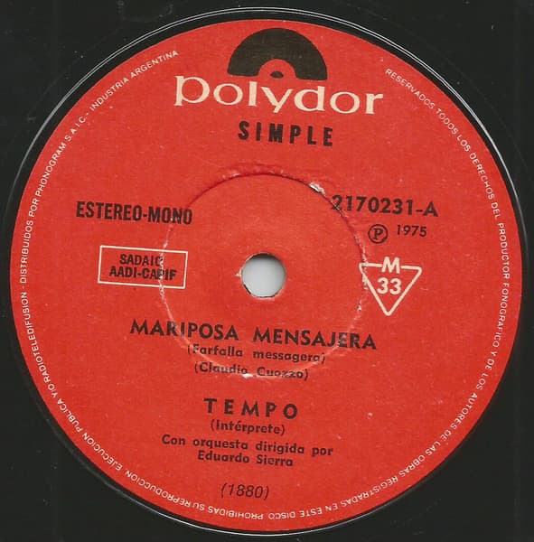 Tempo — Mariposa Mensajera = Farfalla Messagera / Liza, Liza