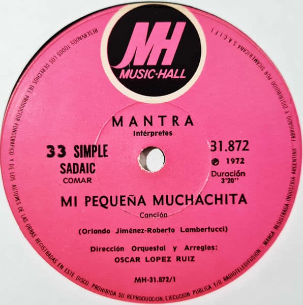 Mantra — Mi Pequeña Muchachita / Un Sol De Sueño Litoral