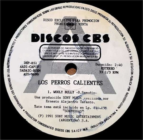 Los Perros Calientes — Wooly Bully / Cuatro Y Media