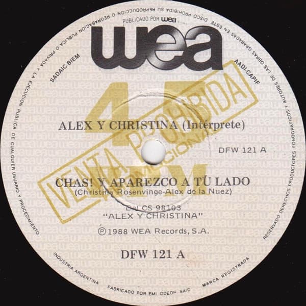 Alex & Christina & Agnetha Faltskog — Chas! Y Aparazco A Tu Lado / La Ultima Vez