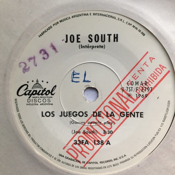 Joe South — Los Juegos De La Gente - Cuello Rojo