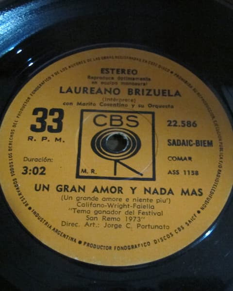 Laureano Brizuela — Un Gran Amor Y Nada Más / Palabras De Amor
