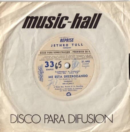 Jethro Tull — Me Está Destrozando / Una Canción Para Jeffrey