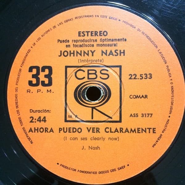 Johnny Nash — Ahora Puedo Ver Claramente / Conmuevete = I Can See Clearly Now