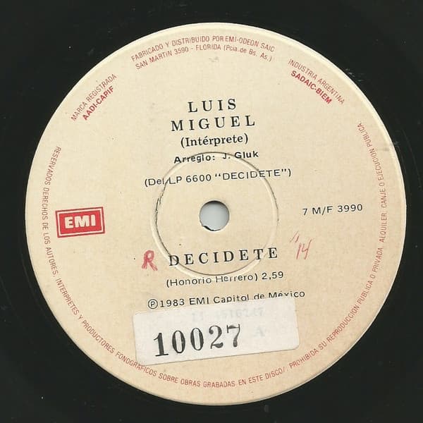 Luis Miguel — Decidete / Mini Amor