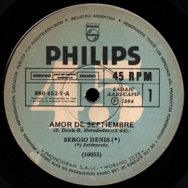 Sergio Denis — Amor De Septiembre / Mi Casa Tenía