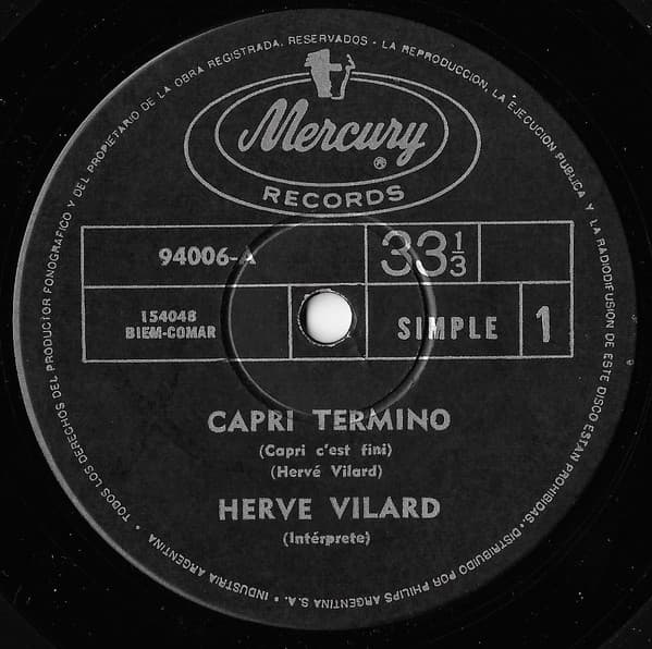 Hervé Vilard — Capri Termino
