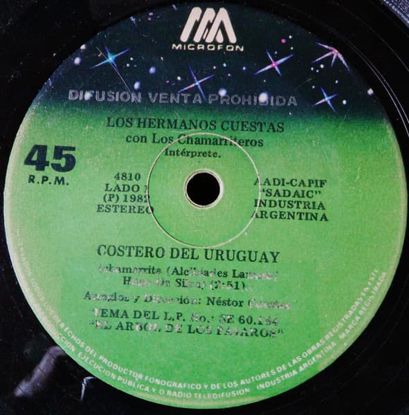 Los Hermanos Cuestas & Los Chamarriteros — Costero Del Uruguay / De MI Entre Rios La Flor