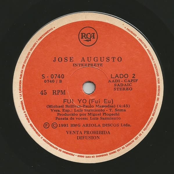 José Augusto — Aguanta Corazon (En Castellano) / Fui Yo (En Castellano)