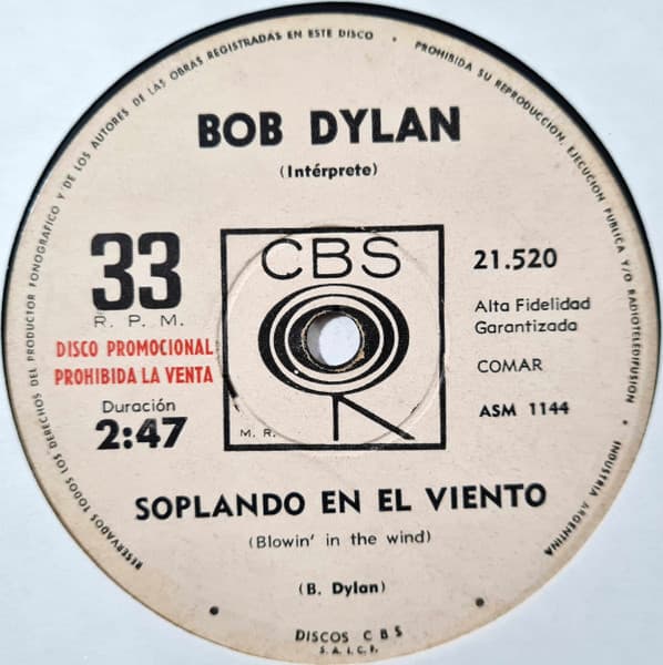 Bob Dylan — Soplando En El Viento / Positivamente En La Cuarta Calle