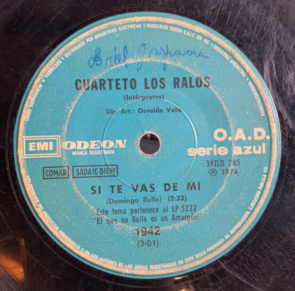 Cuarteto Los Ralos — Si Te Vas De Mi / Pero Dime Corazon