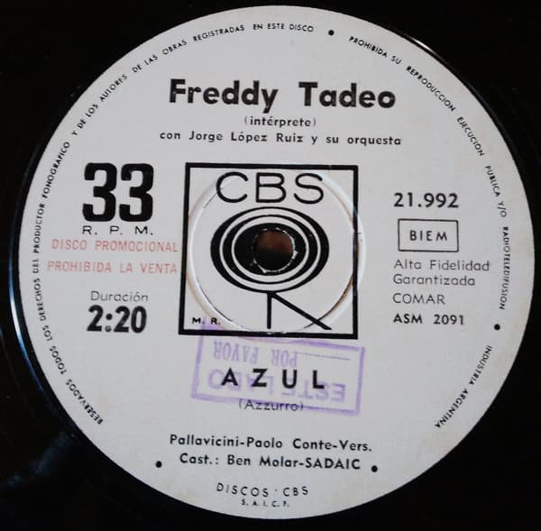 Freddy Tadeo — Azul / Que Nadie Diga