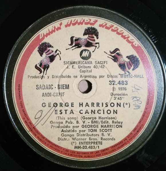 George Harrison — Esta Canción (This Song) / Aprendiendo Cómo Amarte (Learning How To Love You)