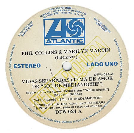 Phil Collins & Marilyn Martin & Twisted Sister — Separate Lives / Leader Of The Pack
