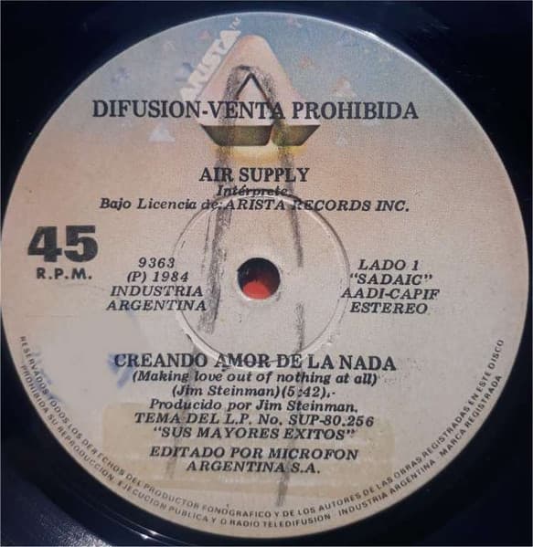 Air Supply — Creando Amor De La Nada / Dulces Sueños