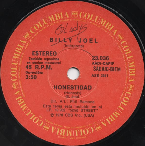Billy Joel — Honestidad = Honesty / Mi Vida = My Life