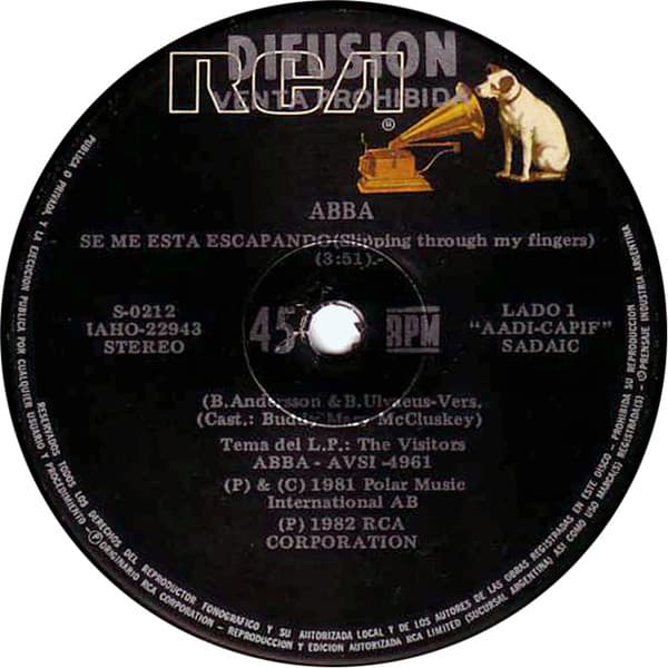 ABBA — Se Me Esta Escapando = Slipping Through My Fingers / Uno De Nosotros = One Of Us