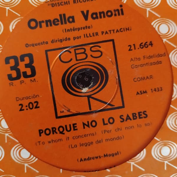 Ornella Vanoni — Porque No Lo Sabes / Yo No