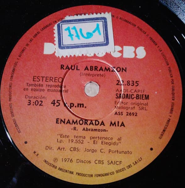 Raúl Abramzon — Enamorada Mia / Dimelo Y Salvame