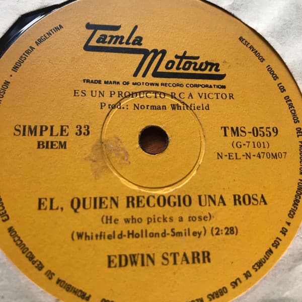 Edwin Starr — El, Quien Recogio Una Rosa - Guerra