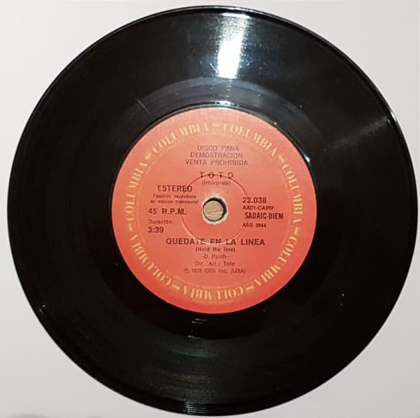 Toto — Quedate En La Linea = Hold The Line (Promo)