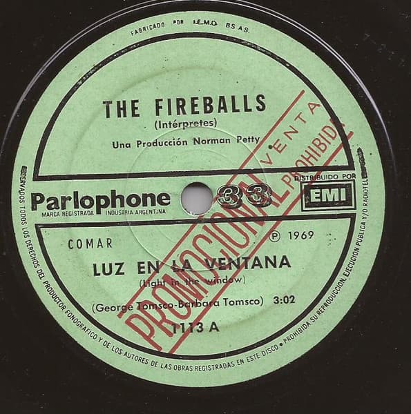 The Fireballs — Luz En La Ventana = Light In The Window / Verde Largo = Long Green
