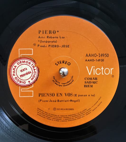 Piero — Pienso En Vos