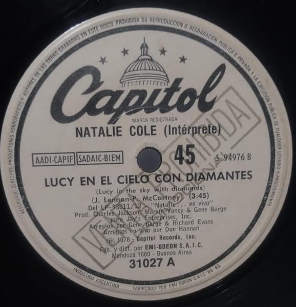 Natalie Cole — Lucy En El Cielo Con Diamantes = Lucy In The Sky With Diamonds