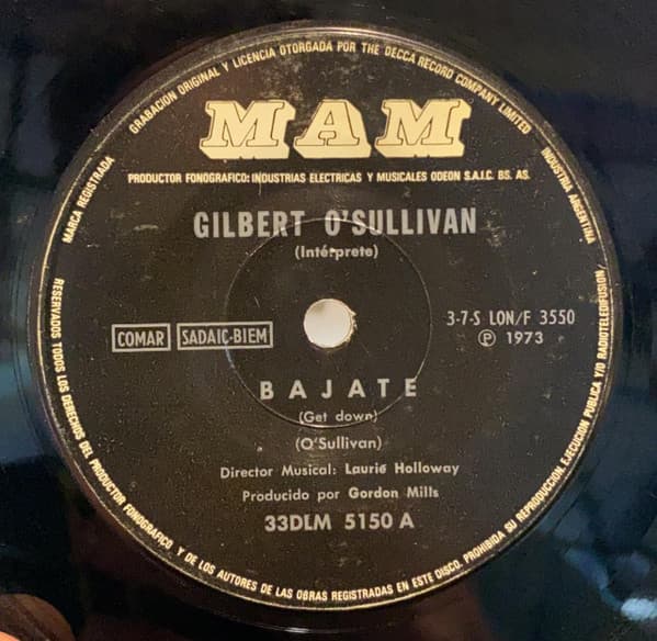 Gilbert O'Sullivan — Bajate = Get Down