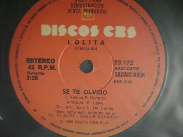 Lolita — Se Te Olvidó / Seguir Soñando