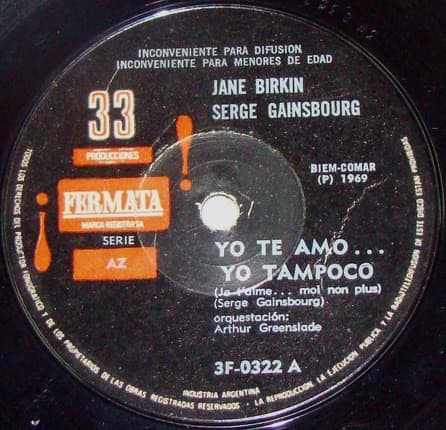 Jane Birkin & Serge Gainsbourg — Yo Te Amo...Yo Tampoco / Jane B.