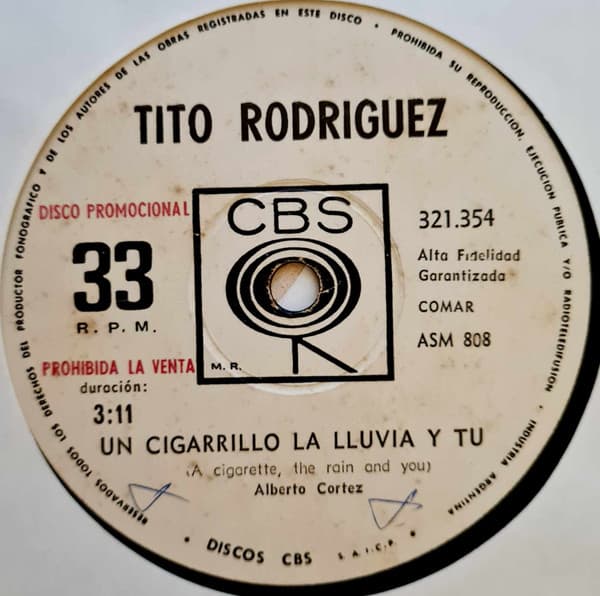 Tito Rodriguez — Un Cigarrillo, La Lluvia Y Tú