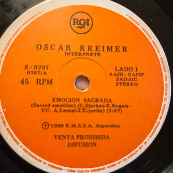Oscar Kreimer — Emocion Sagrada / Cuando Un Hombre Ama A Una Mujer