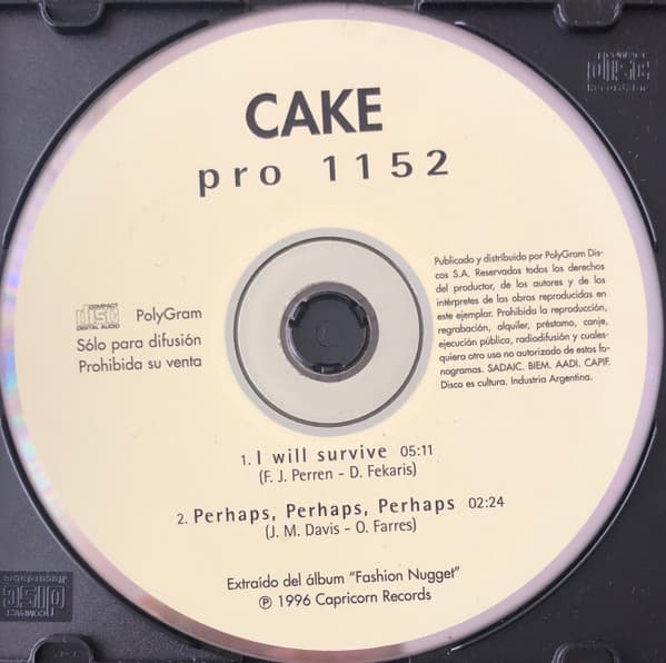 Cake — I Will Survive / Perhaps, Perhaps, Perhaps