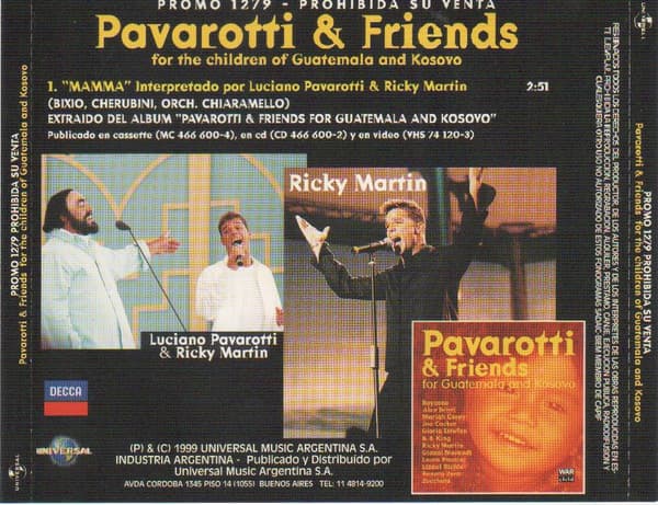 Luciano Pavarotti & Ricky Martin — Pavarotti & Friends For The Children Of Guatemala And Kosovo