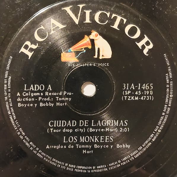 Los Monkees — Ciudad De Lágrimas (Tear Drop City )/ Un Hombre Sin Un Sueño (A Man Without A Dream)
