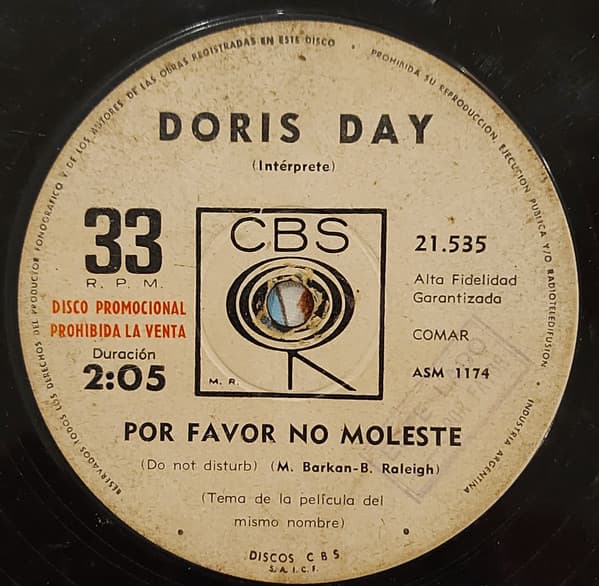 Doris Day — Por Favor No Moleste / Hasta Luego, Es Adios Con Una Sonrisa