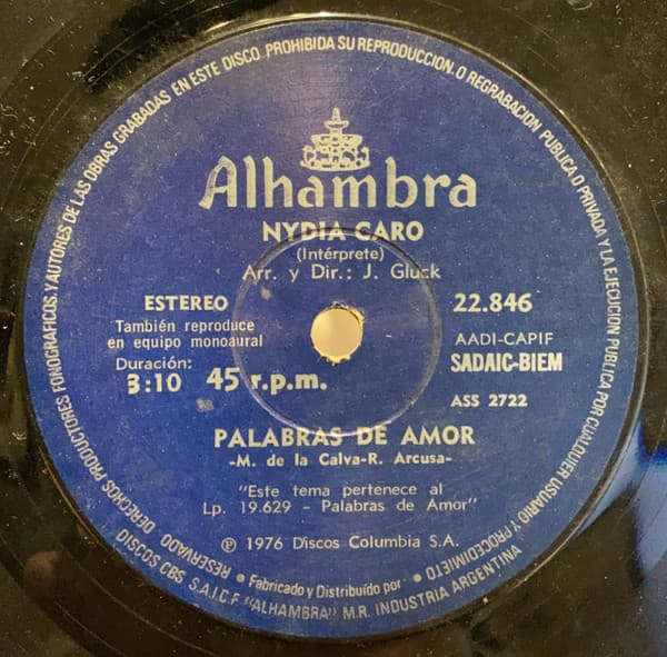Nydia Caro — Palabras De Amor / Torpe