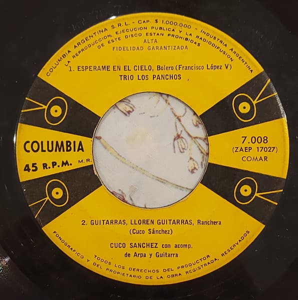 Trio Los Panchos & Cuco Sanchez — Esperame En El Cielo / Guitarras Lloren Guitarras